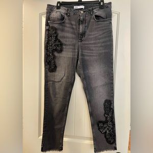 Zara Black "High Rise Skinny" black Jeans